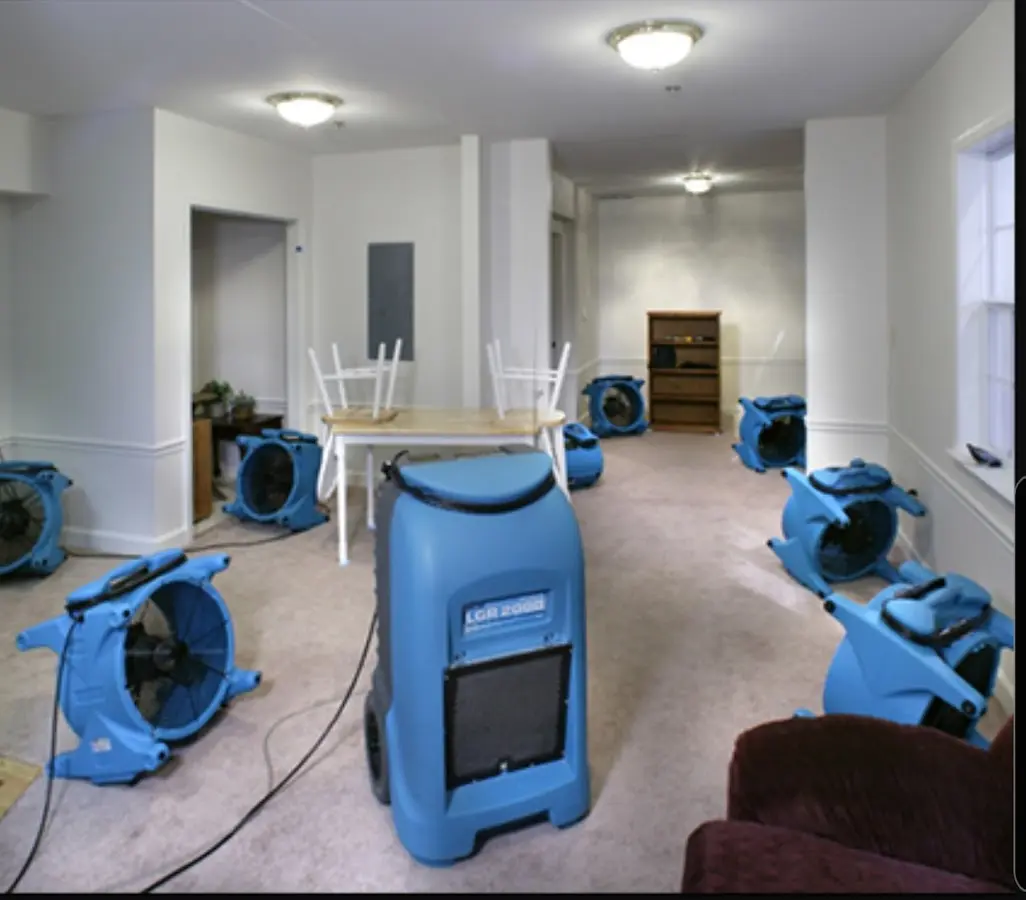 Air movers and dehumidifier setup for Water Damage Restoration in Lady Lake